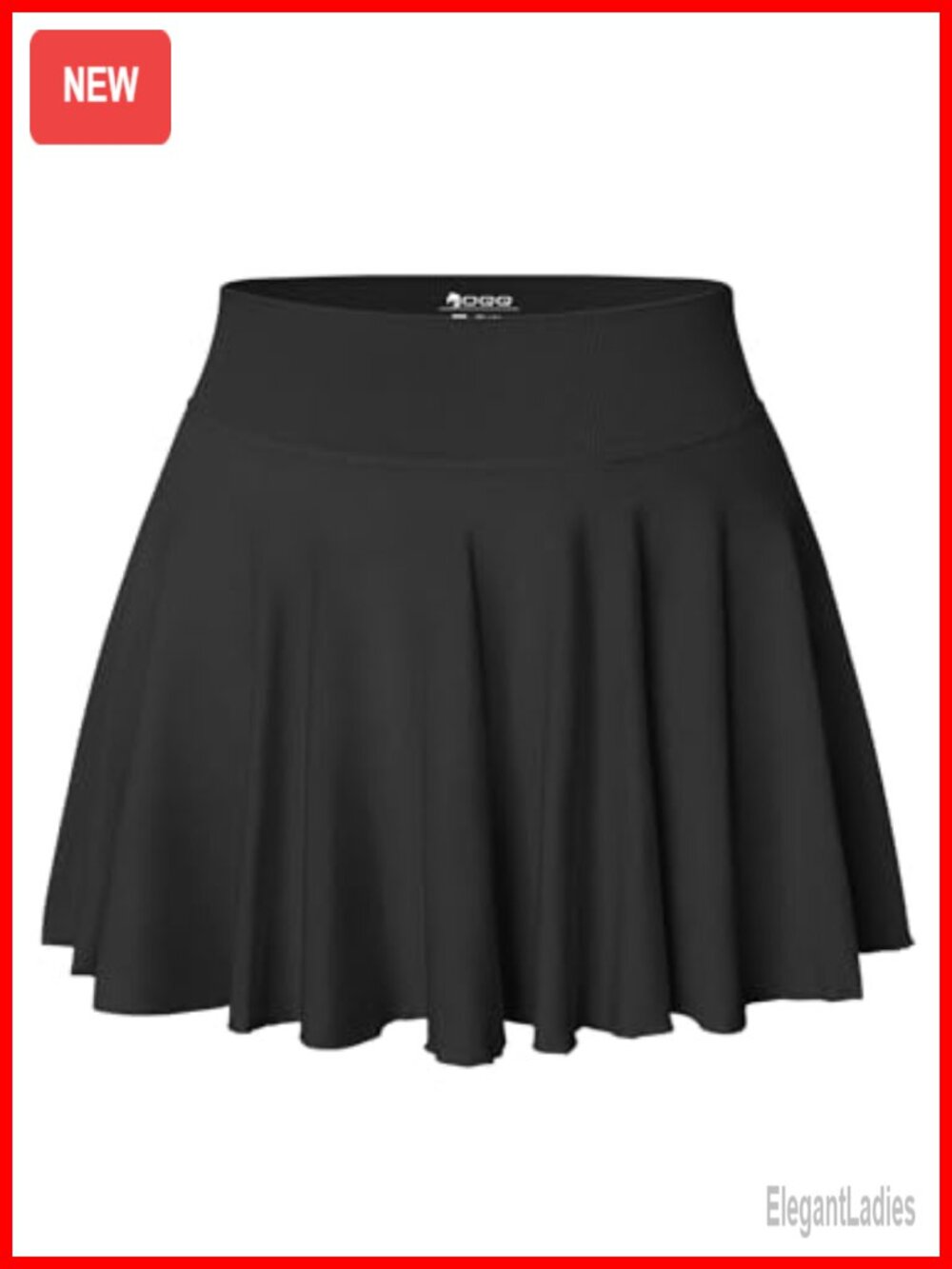 OQQ Women's High Waisted Mini Skirt 2-in-1 Flowy A-Line with Pockets
